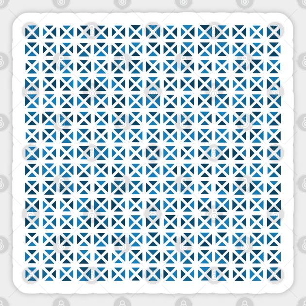 Rounded Triangle Pattern (Blue) Sticker by John Uttley